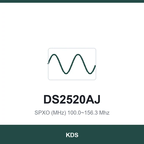 KDS DS2520AJ SPXO (MHz) 100.0~156.3 Mhz 2.5x2.0x1.0