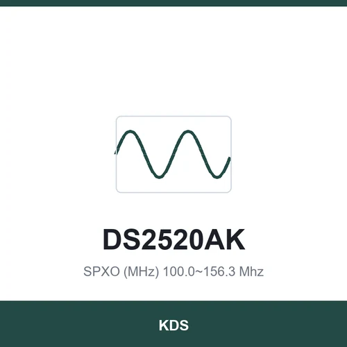 KDS DS2520AK SPXO (MHz) 100.0~156.3 Mhz 2.5x2.0x1.0